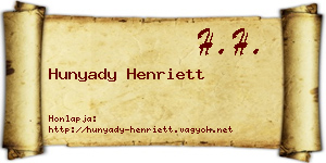 Hunyady Henriett névjegykártya